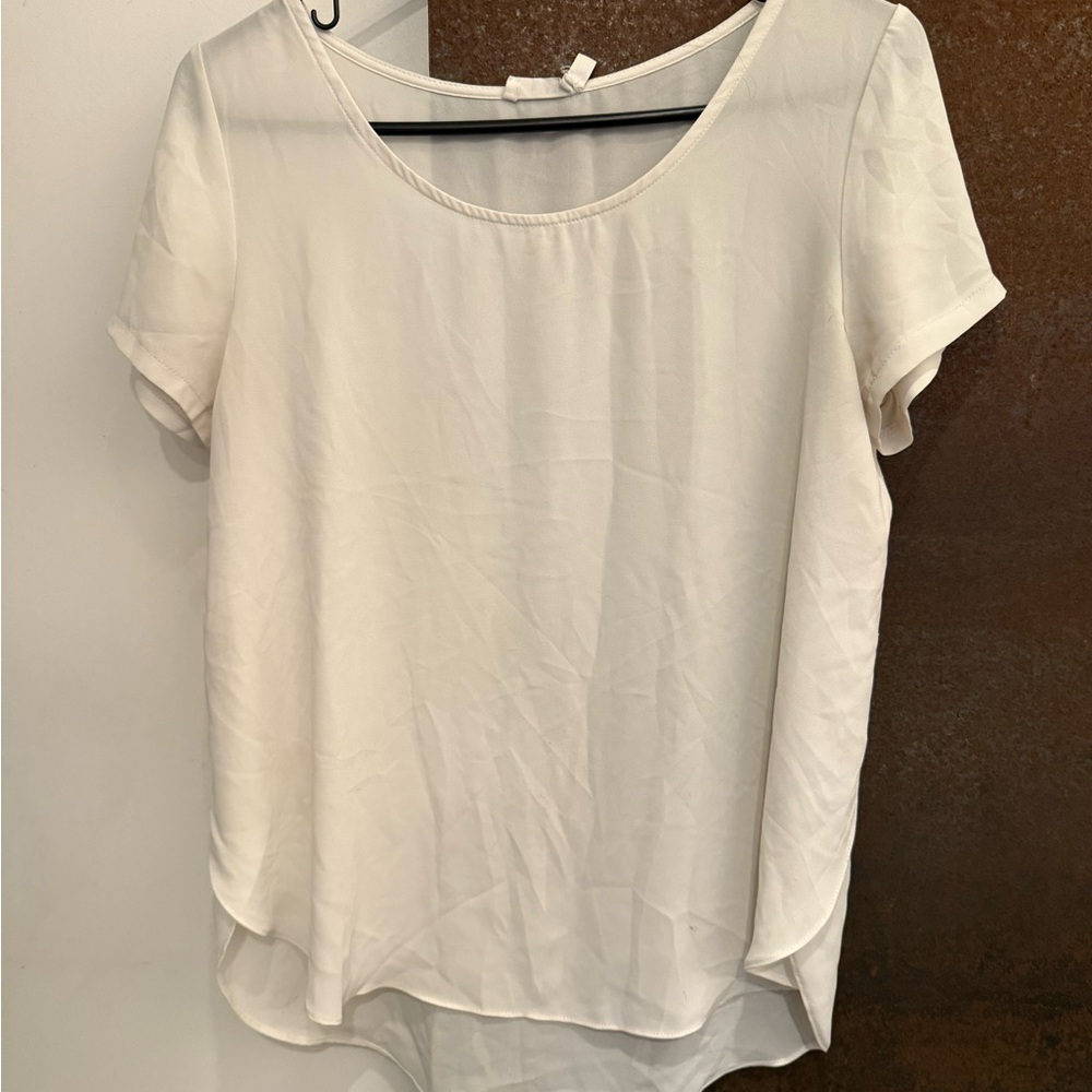 Lush Cream Short Sleeve Women's Top